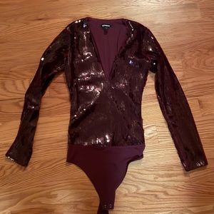 Express Sequin Bodysuit, size S